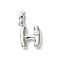 Rack Plating Brass with ABS Plastic Pearl European Dangle Charms, Large Hole Pendants, Long-Lasting Plated, Lead Free & Cadmium Free, Platinum, Letter H, 22mm long, hole: 5mm, pendant: 14x11x5mm