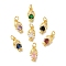 Rack Plating Brass Micro Pave Cubic Zirconia Charms, Lead Free & Cadmium Free, Long-Lasting Plated, Real 18K Gold Plated, Girl with Heart, Mixed Color, 14.5x7.5x3.5mm, Hole: 3.5mm