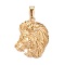 Ion Plating(IP) 304 Stainless Steel Pendants, Textured, Constellation/Zodiac Sign, Leo, 39x30x3.1mm, Hole: 10x4.5mm