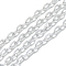 Aluminum Cable Chains, Unwelded, Flat Oval, Silver, 4.6x3.1x0.8mm