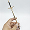 Alloy Flow Su Sword Hairpin Ancient Costume Headwear Hairpin Electroplating Pendant Sword, Golden, 210~220x42~43x7mm, Hole: 2.5mm