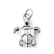 Brass Pendants, Cadmium Free & Lead Free, with Jump Ring, Tortoise, Platinum, 16x13x3mm