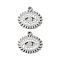 201 Stainless Steel Rhinestone Pendants, with Enamel, Stainless Steel Color, Eye, 13x14x2mm, Hole: 1.2mm
