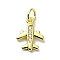 Brass Micro Pave Claer Cubic Zirconia Charms, Cadmium Free & Nickel Free & Lead Free, Plane, Real 18K Gold Plated, 13.5x9.5x2mm, Hole: 3mm