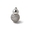 Brass Silver Micro Pave Clear Cubic Zirconia Screw Clasps, Cadmium Free & Nickel Free & Lead Free, Real Platinum Plated, 16x9.5mm, Hole: 0.8 and 1.2mm