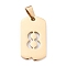 Ion Plating(IP) 304 Stainless Steel Pendants, Rectangle with Number, Golden, Num.8, 27.5x14.5x1.5mm, Hole: 7.5x3mm