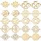 20Pcs 10 Styles 201 Stainless Steel Connector Charms, Flower & Flat Round & Clover Links, Mixed Shapes, Golden & Stainless Steel Color, 17~21x14~16x1mm, Hole: 1.4~1.8mm, 2pcs/style