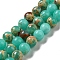 Synthetic Imperial Jasper Dyed Beads Strands, Round, Turquoise, 4mm, Hole: 1mm, about 91pcs/strand, 14.88''~14.96