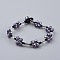 Handmade Glass Beads Bracelets, with Nylon Thread, Faceted, Slate Blue, 7-1/2 inch(19cm)