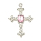 Alloy Pendants, with Acrylic Findings, Cross, Platinum, 34.5x24x3.5mm, Hole: 1.5mm
