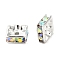 Brass Rhinestone Spacer Beads, Cadmium Free & Lead Free, Square, Crystal AB, 8x8x3.5mm, Hole: 1.6mm