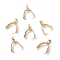 201 Stainless Steel Pendant Pinch Bails, Real 18K Gold Plated, 11x9x3mm, Hole: 2.5mm