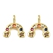 Brass Micro Pave Cubic Zirconia Pendants, Cadmium Free & Lead Free, Real 18K Gold Plated, Rainbow Charms, Colorful, 15x14.5x2mm, Hole: 3.5x2mm
