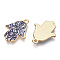Printed Light Gold Tone Alloy Pendants, Hamsa Hand with Eye Charms, Light Grey, 23x18x2mm, Hole: 1.4mm