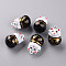 Baking Painted Brass Bell Pendants, Maneki Neko/Beckoning Cat, Black, 26.5x17x16mm, Hole: 2mm