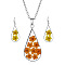 Teardrop Alloy Plastic Pendant Necklaces & Dangle Earrings Sets, with Dried Flower inside, Chocolate, 450mm