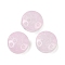 Transparent Glass Beads, Flat Round with Moon & Star, Baking Paint, Thistle, 13x6mm, Hole: 1mm