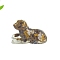 Resin Dog Display Decoration, with Natural Tiger Eye Chips inside Statues for Home Office Decorations, 48x30mm