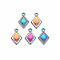 Rack Plating Rainbow Color Alloy Pendants, Cadmium Free & Nickel Free & Lead Free, Rhombus, 19x12x2mm, Hole: 1.8mm