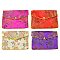 Rectangle Floral Embroidery Cloth Zipper Pouches, Jewelry Storage Bags, Mixed Color, 11x16x0.3cm