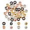 40Pcs 4 Colors Brass Beads, with Rubber Inside, Slider Beads, Rondelle, Mixed Color, 10x4mm, Hole: 2mm, 10pcs/color