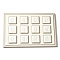 12-Slot Imitation Leather Jewelry Ring Display Stands, Rings Jewelry Organizer Holder, Rectangle, Antique White, 30x20x1.9cm