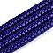 Opaque Solid Color Glass Beads Strands, Flat Round, Dark Blue, 6~6.5x3~3.5mm, Hole: 0.8mm, about 114~116pcs/strand, 14.76~14.96 inch(37.5~38cm)