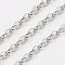 Tarnish Resistant 304 Stainless Steel Rolo Chains, Belcher Chains, Soldered, Stainless Steel Color, 4.5x3.5x0.8x1.2mm