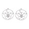 304 Stainless Steel Pendants, Laser Cut, Flat Round with Butterfly & Moon Charm, Anti-Tarnish, Stainless Steel Color, 29.5x27x1.5mm, Hole: 1.8mm