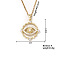 Fashionable Eye Brass Pendant Necklace, Hip-hop Trendy Cute Versatile Eye-catching Necklace, Golden, 15.75 inch(400mm)