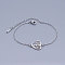 Tarnish Resistant 201 Stainless Steel Link Bracelets, with Lobster Claw Clasps, Tree of Life with Heart, Stainless Steel Color, 6-5/8 inch~6-3/4 inch(16.9~17.05cm)