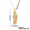Shiny Brass Clear Cubic Zirconia Religion Saint Jude Pendant Necklaces for Christmas and Birthday Parties, Golden, Clear, 15.75 inch(40cm)