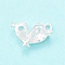 Clear Glass Pendnants, with Brass Findings, Butterfly with Star Charms, Silver, 12x9x3mm, Hole: 1.4mm