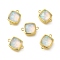 Synthetic Opal Connector Charms, Square Links, with Brass Findings, Golden, 11.5x16.5x5.5mm, Hole: 1.5mm