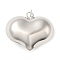 Rack Plating Brass Pendants, Cadmium Free & Lead Free, with Jump Ring, Puffed Heart Charms, Platinum, 26x31x13mm, Hole: 3.5mm