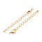 Brass Chain Extender, with Clasps & Curb Chains, Cadmium Free & Nickel Free & Lead Free, Real 18K Gold Plated, 65~70mm