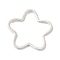 Brass Linking Rings, Lead Free & Cadmium Free, Star, 925 Sterling Silver Plated, 15.5x16x1mm, Inner Diameter: 12.5x14.5mm