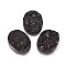 Natural Druzy Agate Beads, with Brass Findings, Half Drilled, Dyed, Oval, Black, 40.5~41x30~32x7~10.5mm, Hole: 1.6mm