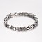 Tarnish Resistant 201 Stainless Steel Byzantine Chain Bracelets, with Lobster Clasps, Stainless Steel Color, 8-1/4 inch(210mm), 6mm