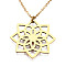 201 Stainless Steel Pendant Necklaces, with Cable Chains, Lotus, Golden, 17.5 inch~17.9 inch(44.5~45.5cm), 1.5mm, Lotus: 29.5x29.5x1mm