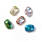 K9 Glass Rhinestone Cabochons, Pointed Back & Back Plated, Rectangle Octagon, Mixed Color, 14x10x5.5mm