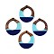 Resin & Walnut Wood Pendants, Nuggets, Midnight Blue, 38x31.5x3~3.5mm, Hole: 2mm