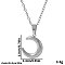 Stainless Steel New Moon Pendant Necklaces Women Fashion Minimalist Design Jewelry, Silver, 17.72 inch(45cm)
