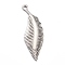 Non-Tarnish 304 Stainless Steel Pendants, Leaf, Stainless Steel Color, 35x11.4x1.3mm, Hole: 1.7mm
