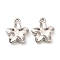CCB Plastic Pendants, Flower Charm, Platinum, 25.5x22x5mm, Hole: 2.2mm