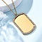 304 Stainless Steel Micro Pave Cubic Zirconia Pendant Necklaces for Women, Ion Plating(IP), Golden, Rectangle, 17.83 inch(45.3cm)