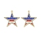 Independence Day Alloy Enamel Pendants, with Crystal Rhinestone, Golden, Star, 45x41x2mm, Hole: 1.8mm
