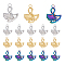18Pcs 3 Colors 304 Stainless Steel Pendants, Ginkgo Leaf, Mixed Color, 24x19x2mm, Hole: 2mm, 6pcs/color