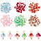 CHGCRAFT 120Pcs 6Colors Trumpet Flower Pendants Electroplate Glass Charms Glass Pearl Round Beads for Jewelry Making and DIY Craft Accessories