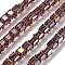 Electroplate Glass Beads Strands, Cube, AB Color, Faceted, Coconut Brown, 7x7x7mm, Hole: 1.4mm, about 99pcs/strand, 27.44''(69.7cm)